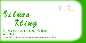 vilmos kling business card